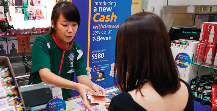 Partnered 7-Eleven to enable customers to withdraw cash from its 500 outlets in Singapore