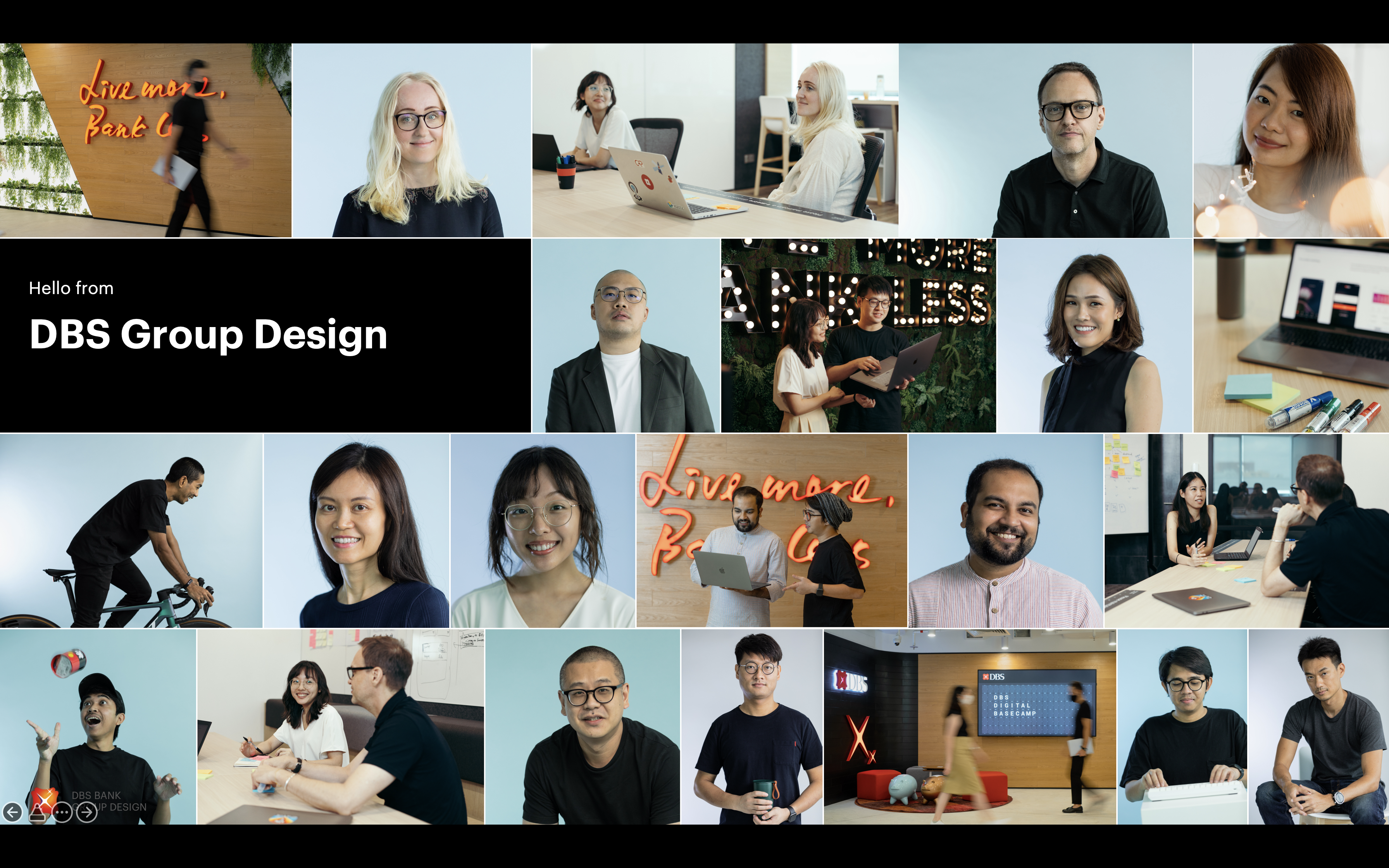 Wall of designers from DBS UX Design Team