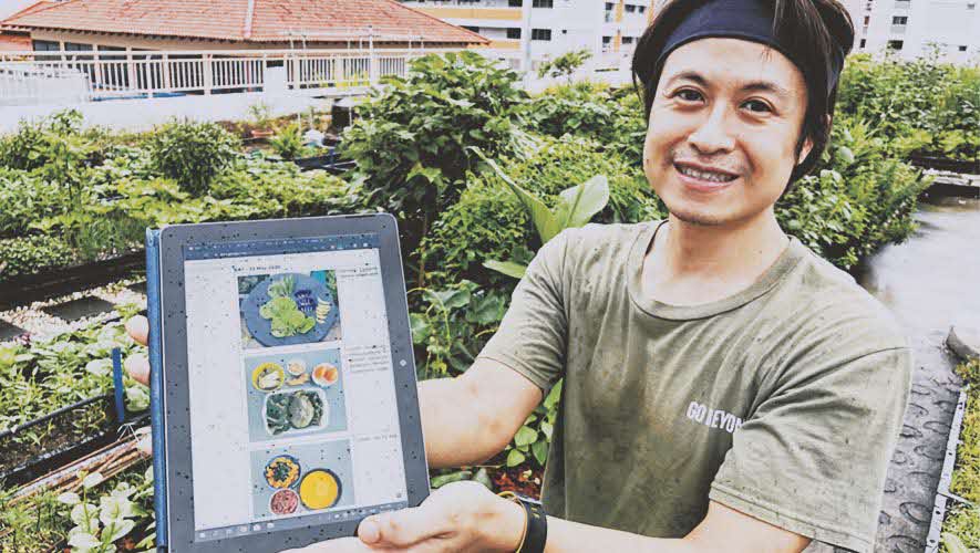 Mr Ong Chun Yeow shows his food journal to track his nutritional intake and avoid food wastes.