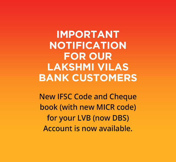New IFSC & MICR codes for your LVB (now DBS) branch