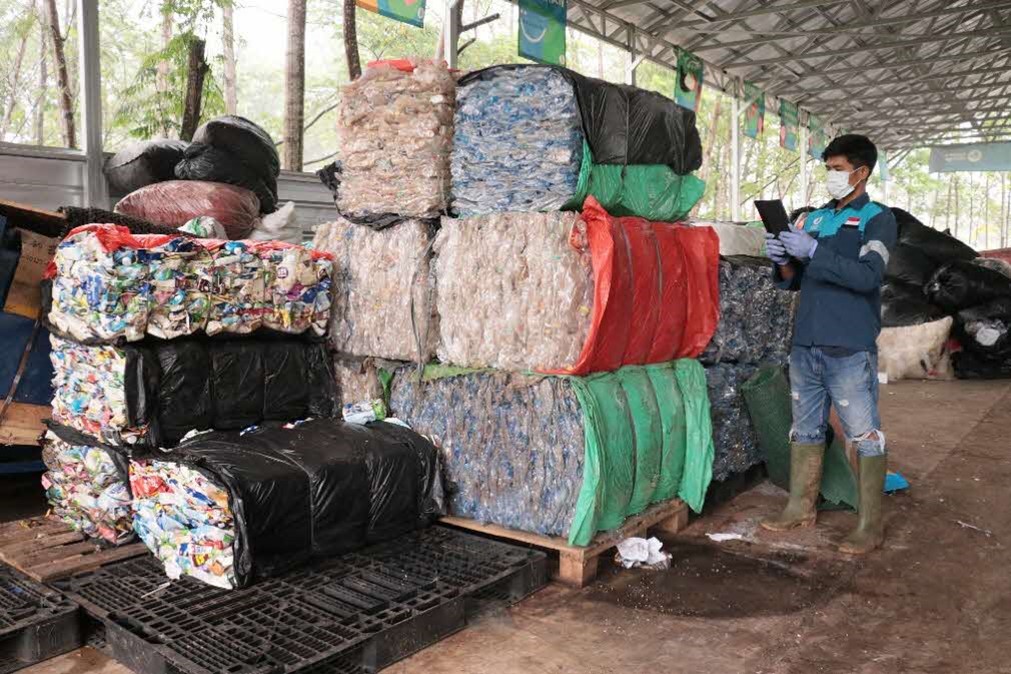 Waste collected and packed for processing
