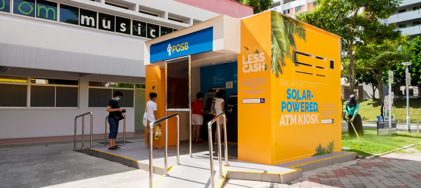 Singapore's first solar-powered ATM kiosk