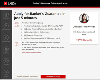DBS launches first-of-its-kind online banker’s guarantee service