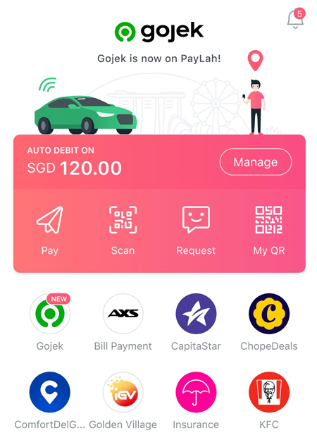 Gojek rides directly and seamlessly on DBS PayLah!